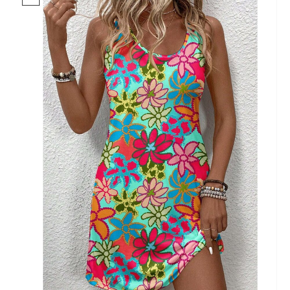 SHEIN Colorful Floral Dress - Small